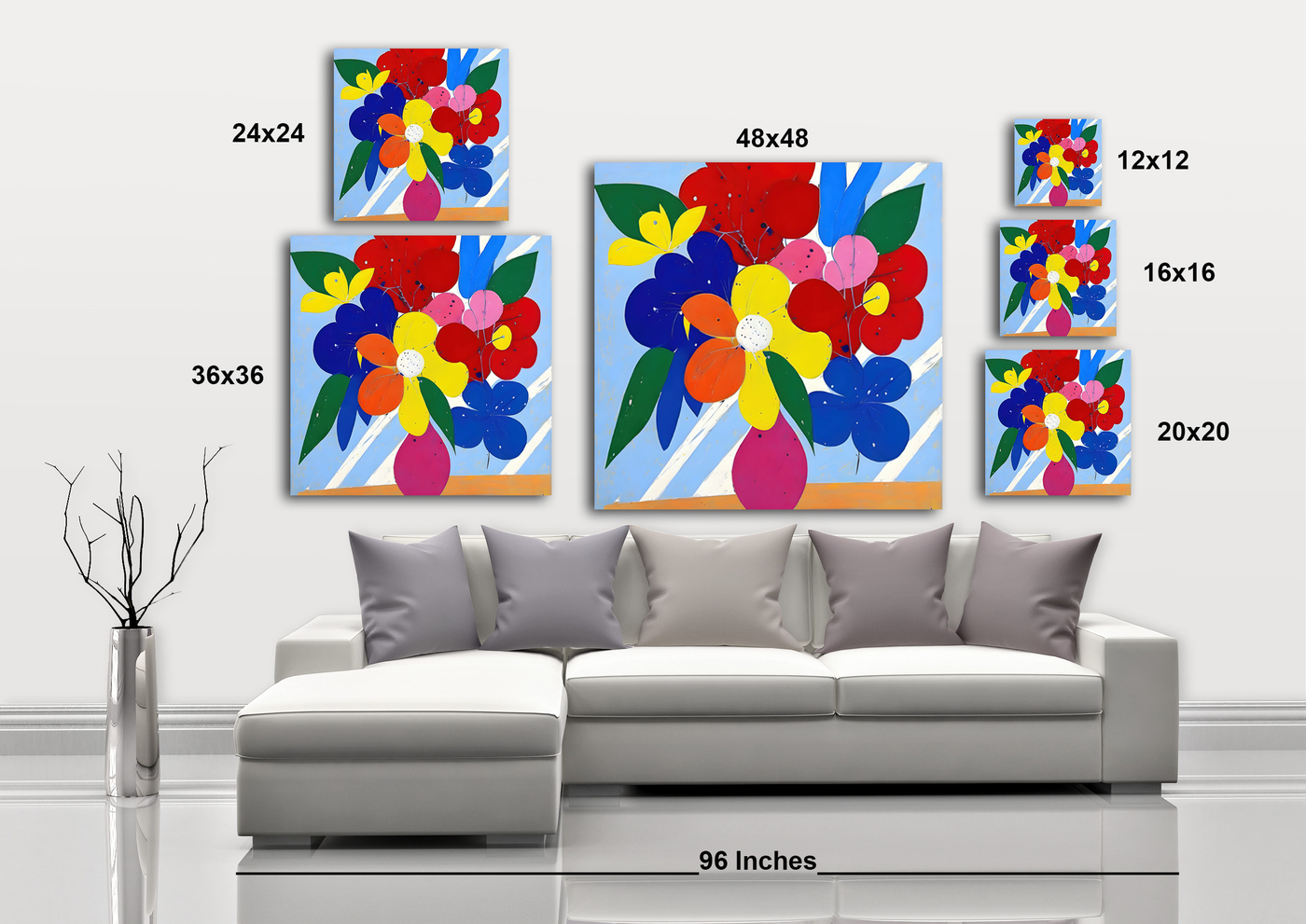 Abstract Floral Arrangement IV - Gallery Wrapped Canvas