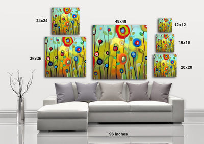 Abstract Flower Garden VII - Gallery Wrapped Canvas