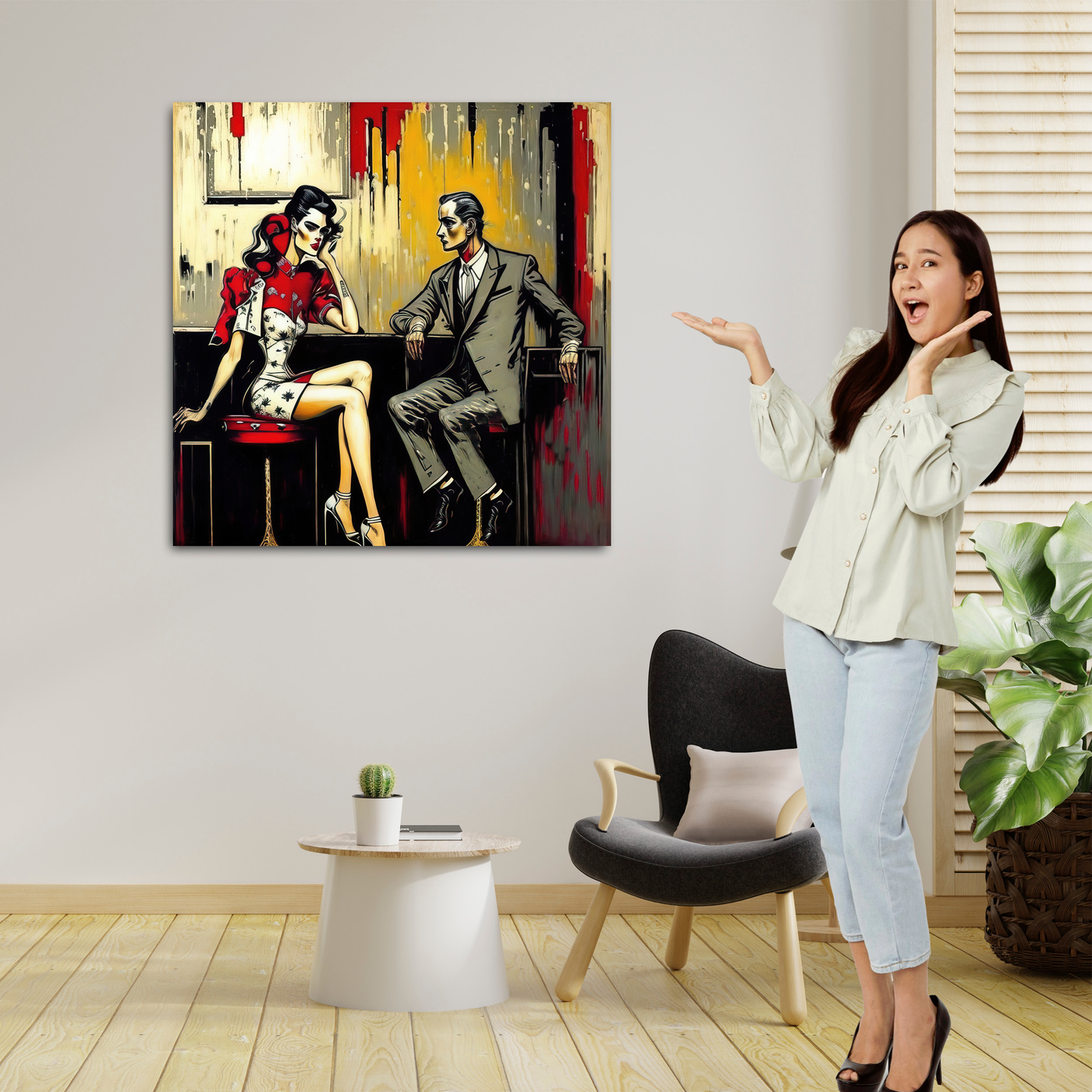 Bar Room Small Talk - Gallery Wrapped Canvas