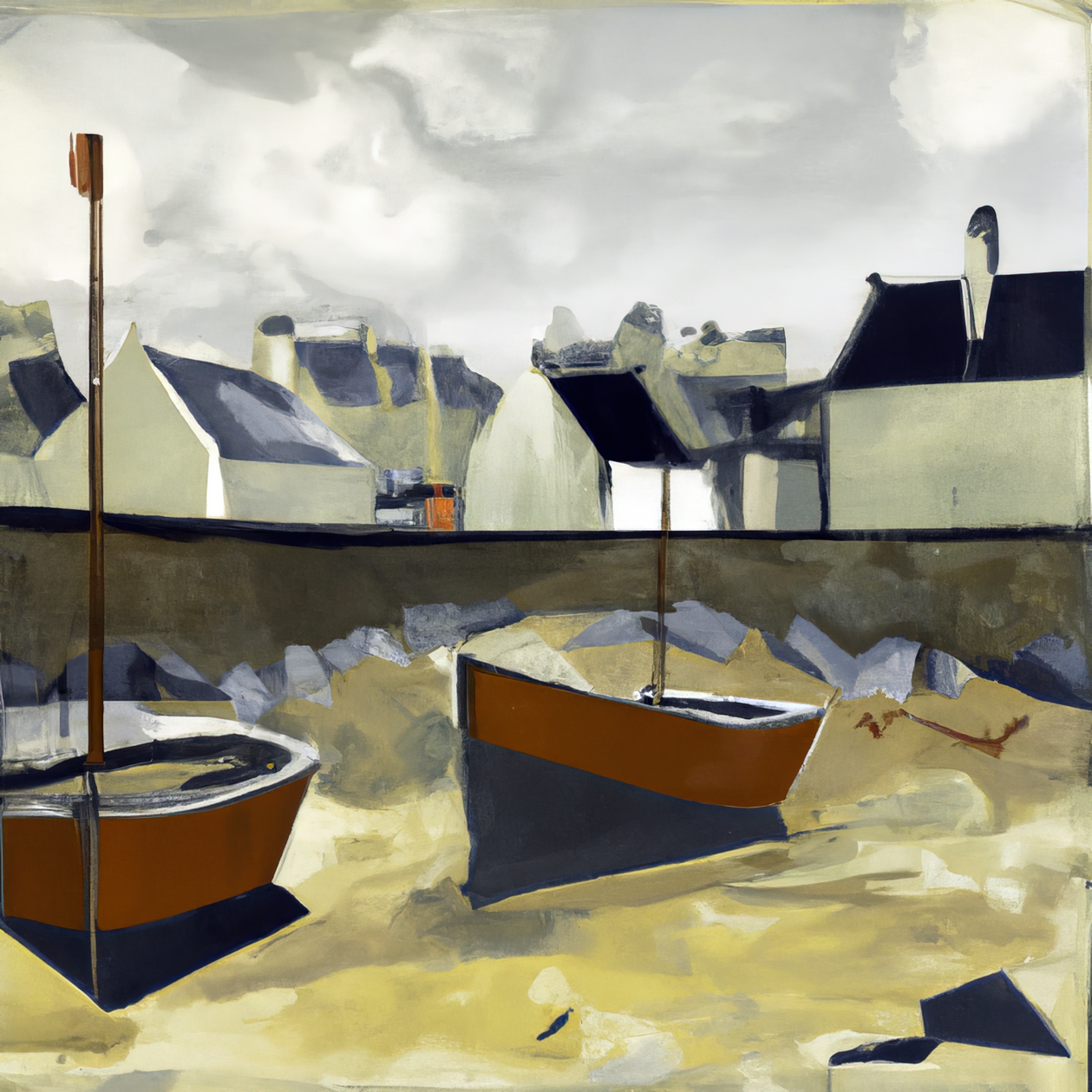 Beached Boats I - Gallery Wrapped Canvas