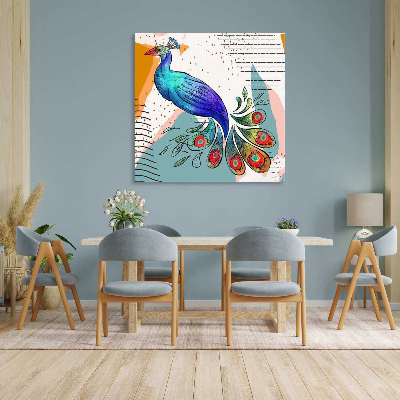 Beautiful Peacock 425 - Gallery Wrapped Canvas