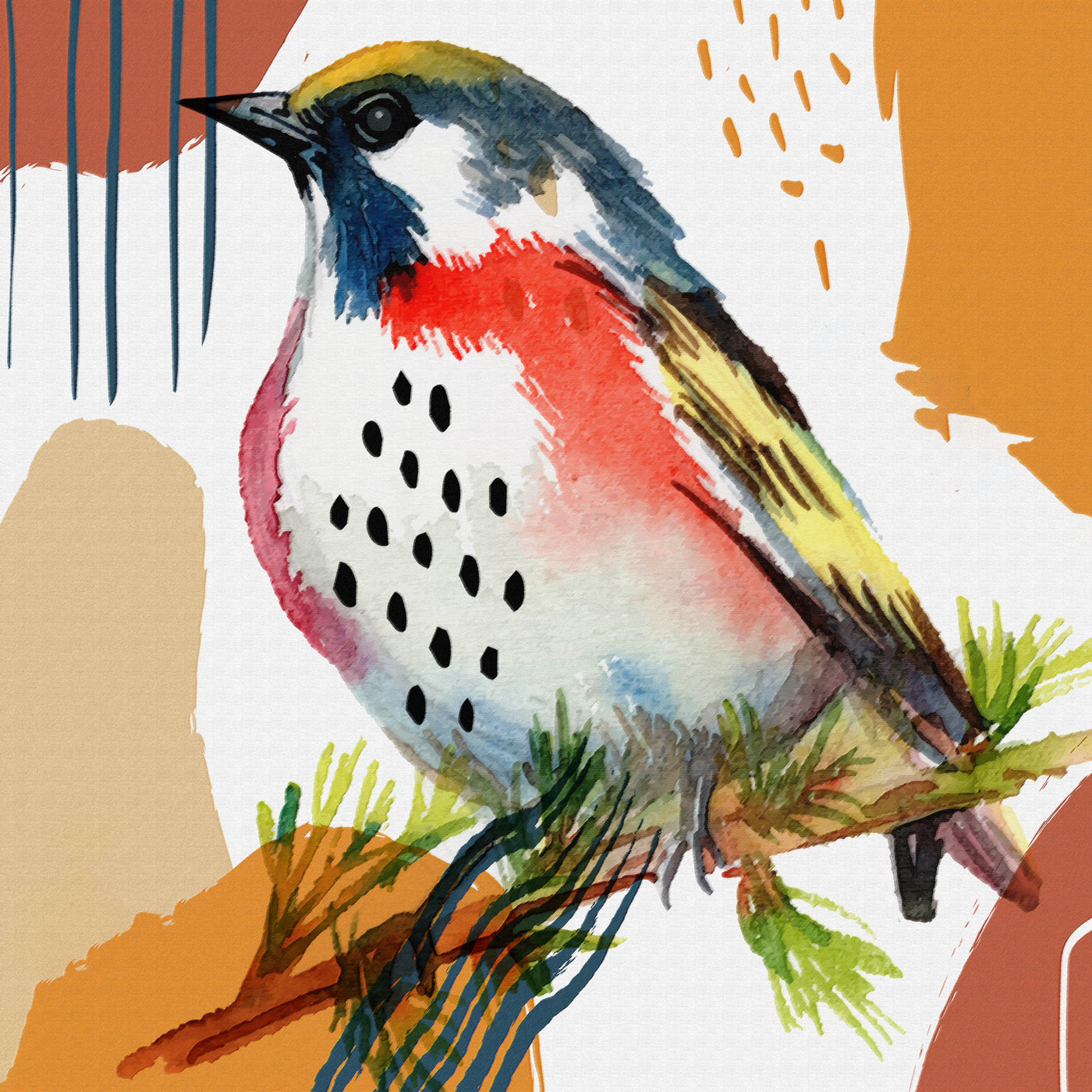 Bird On A Branch 343 - Gallery Wrapped Canvas