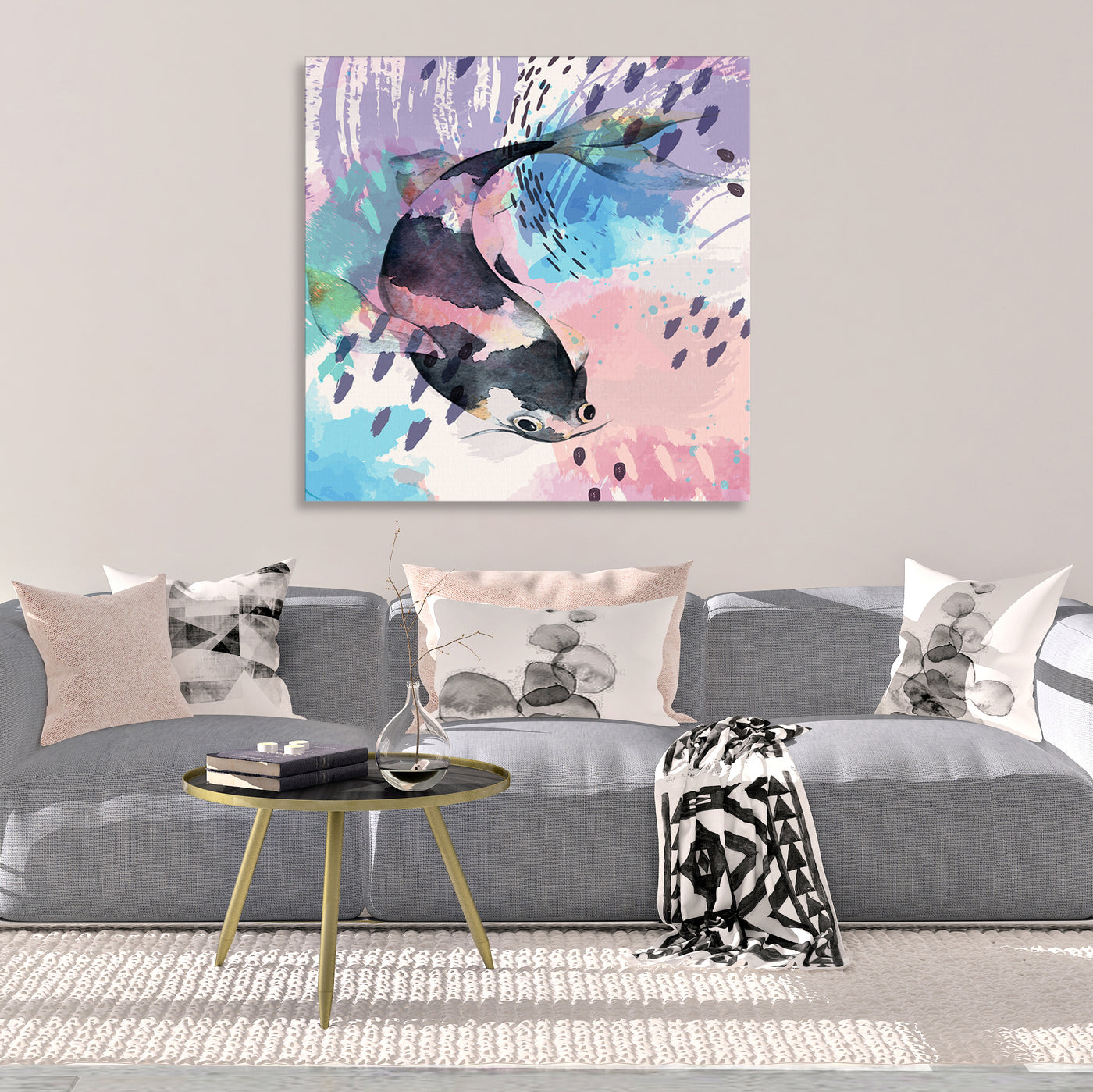 Blue Koi II - Gallery Wrapped Canvas