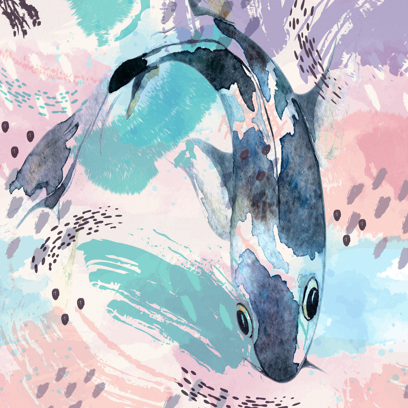 Blue Koi I - Gallery Wrapped Canvas
