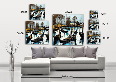 Boating On the River - Gallery Wrapped Canvas