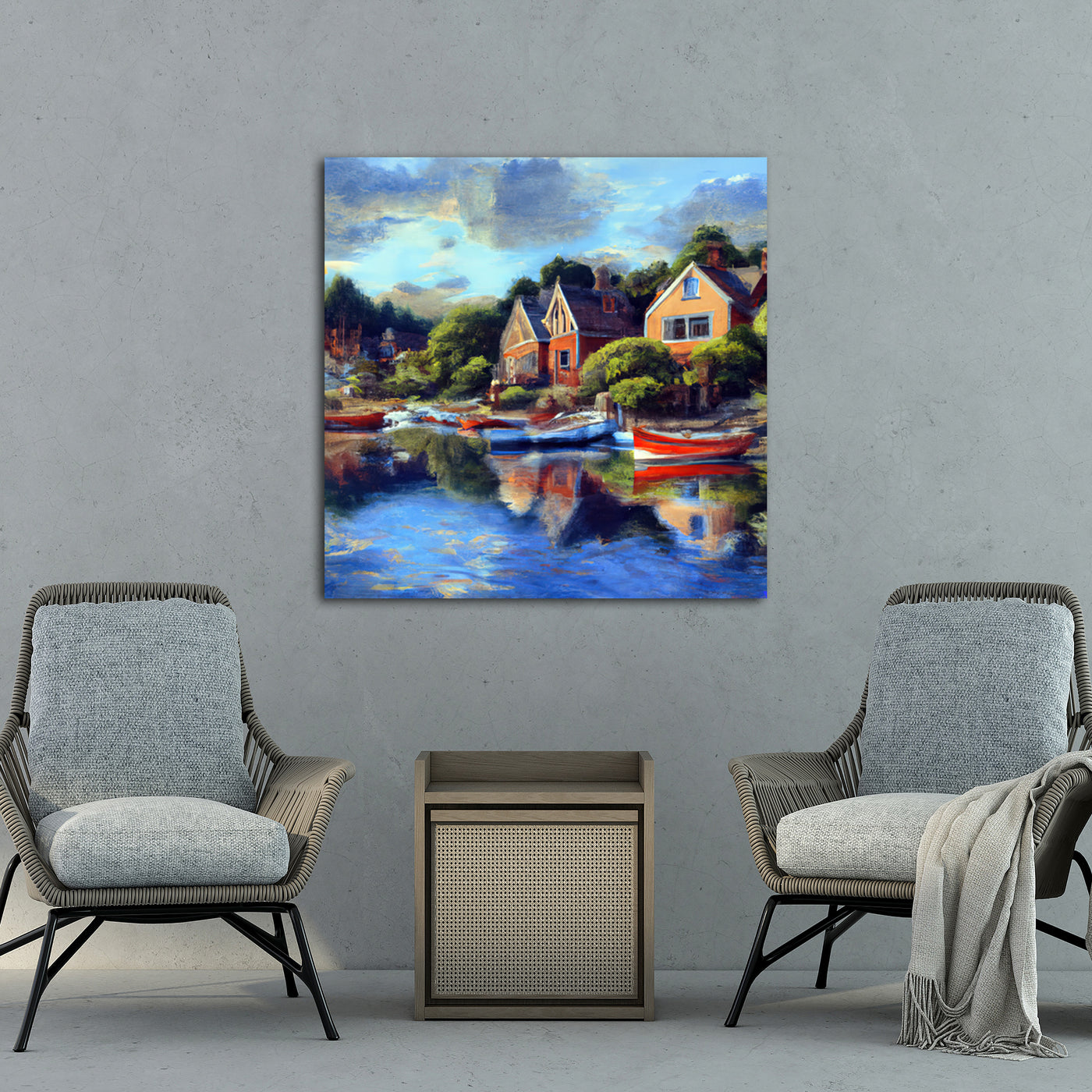 New England Town VII - Gallery Wrapped Canvas