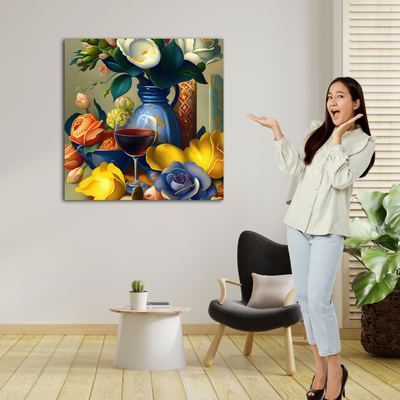 Colorful Floral Still Life - Gallery Wrapped Canvas
