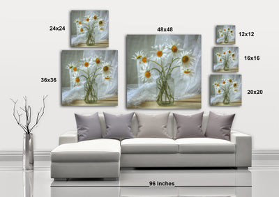 Daisies In A Glass Jar II - Gallery Wrapped Canvas