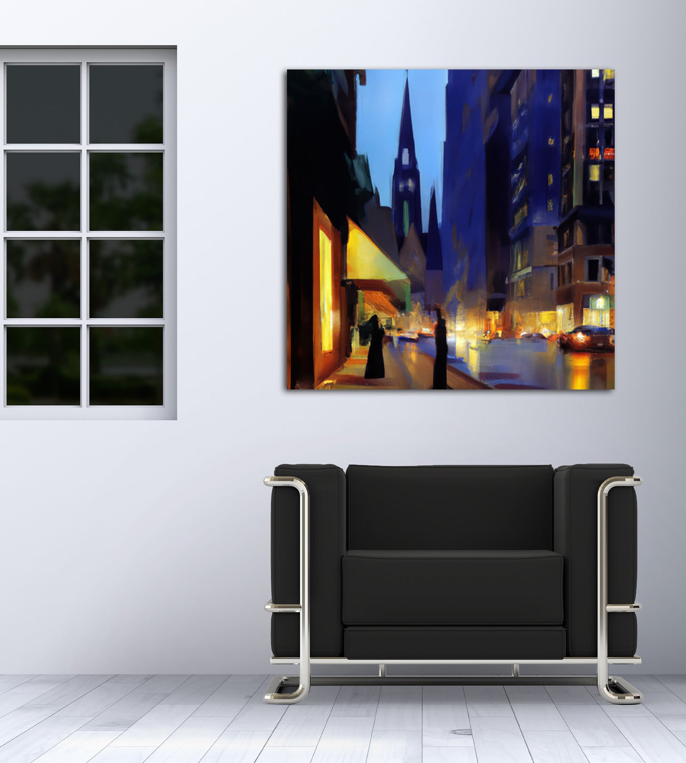 Downtown City Lights II - Gallery Wrapped Canvas