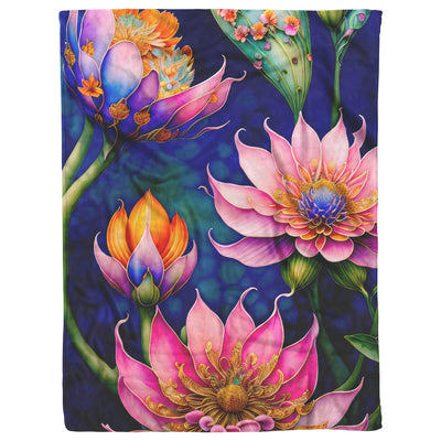 Ornamental Bloom - Fleece Blanket