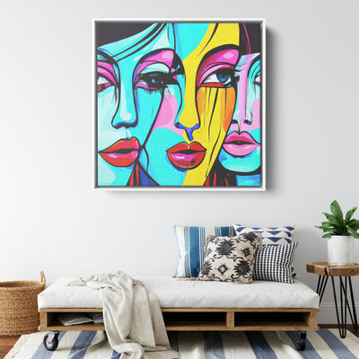 Three Muses III - Framed Wrapped Canvas