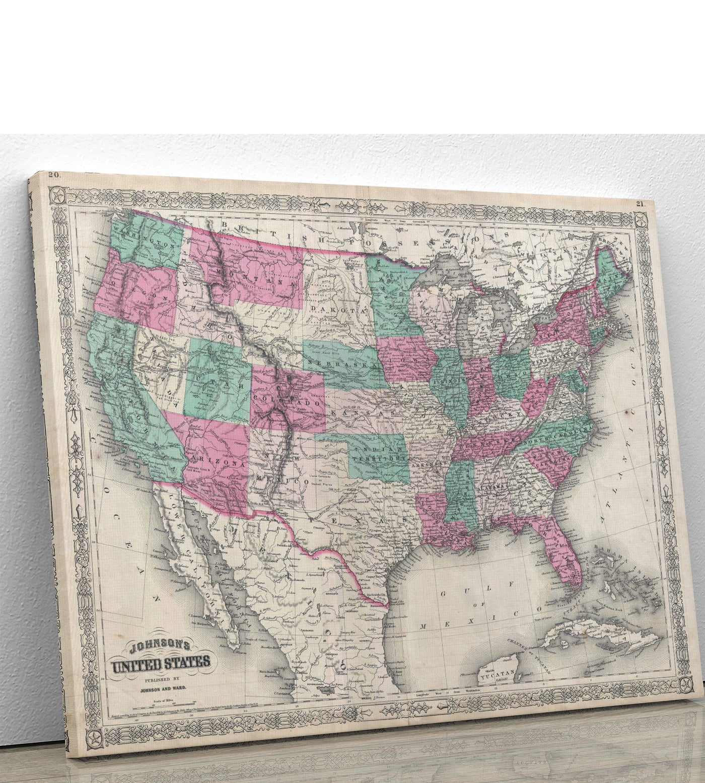 1866 Johnson Map of the United States