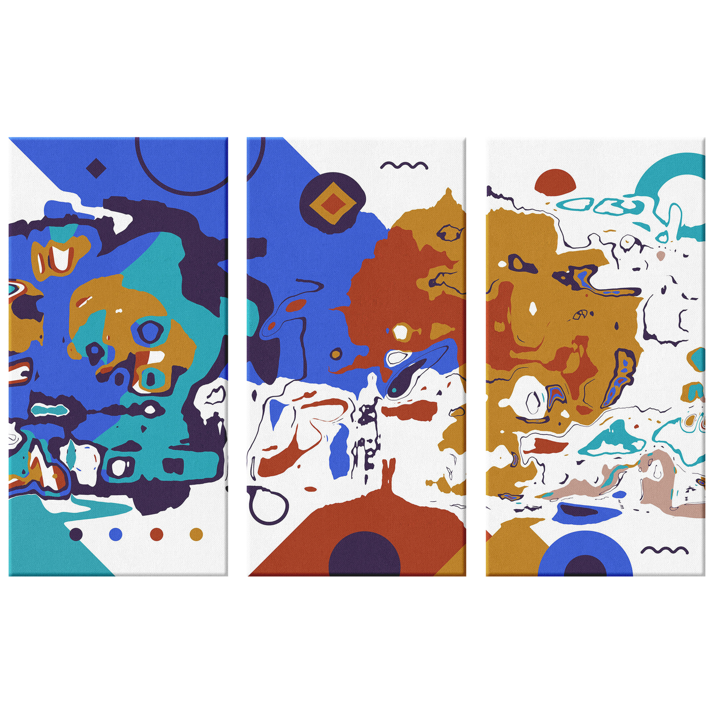 Colorful Geometric 537 Triptych
