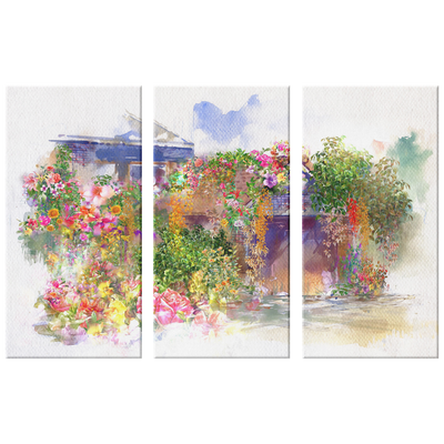 Watercolor Garden XVI Triptych