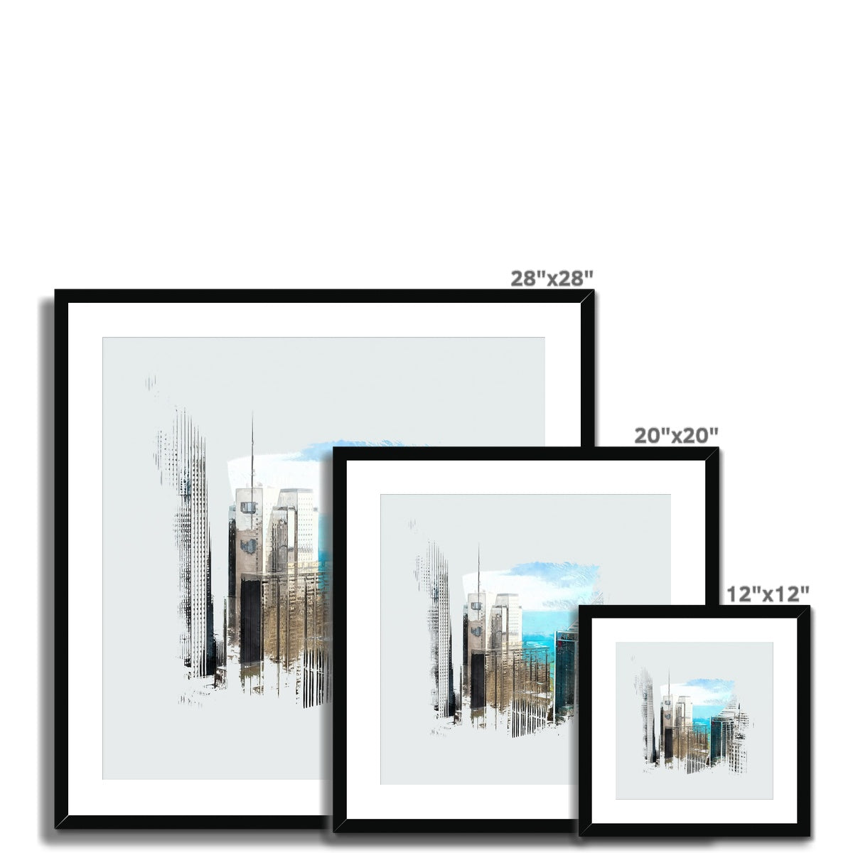 Chicago Skyline II Framed & Mounted Print