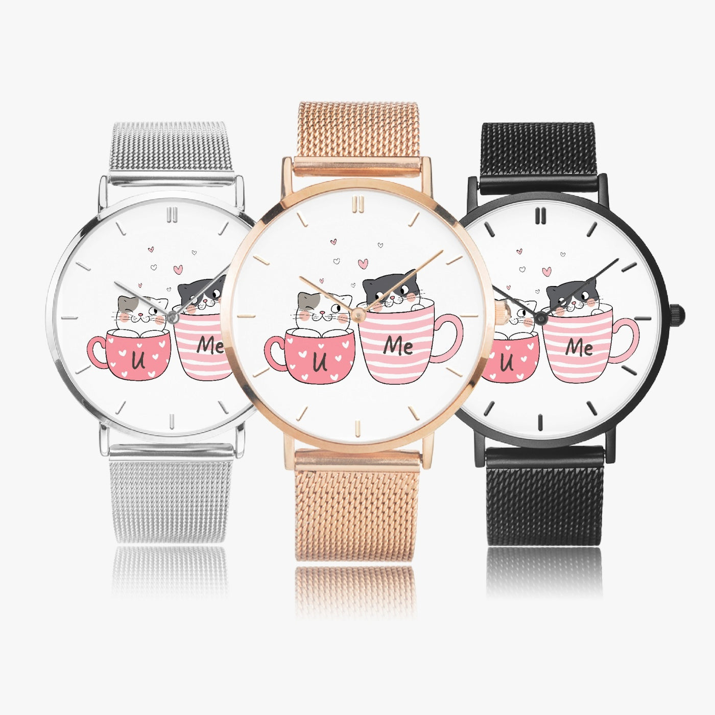 U and Me - Fashion Ultra-thin Stainless Steel Quartz Watch (With Indicators)