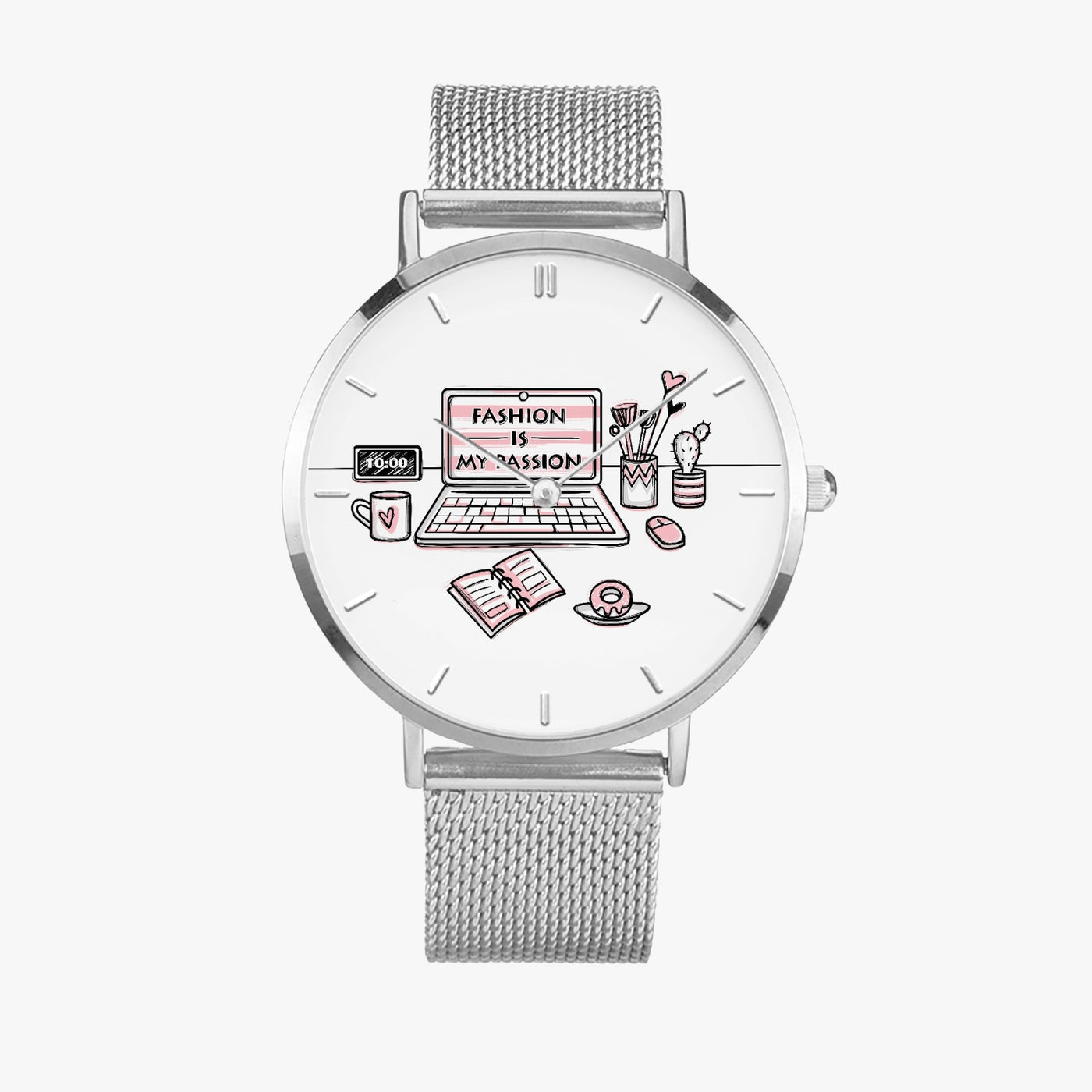 Fashion Is My Passion - Fashion Ultra-thin Stainless Steel Quartz Watch (With Indicators)
