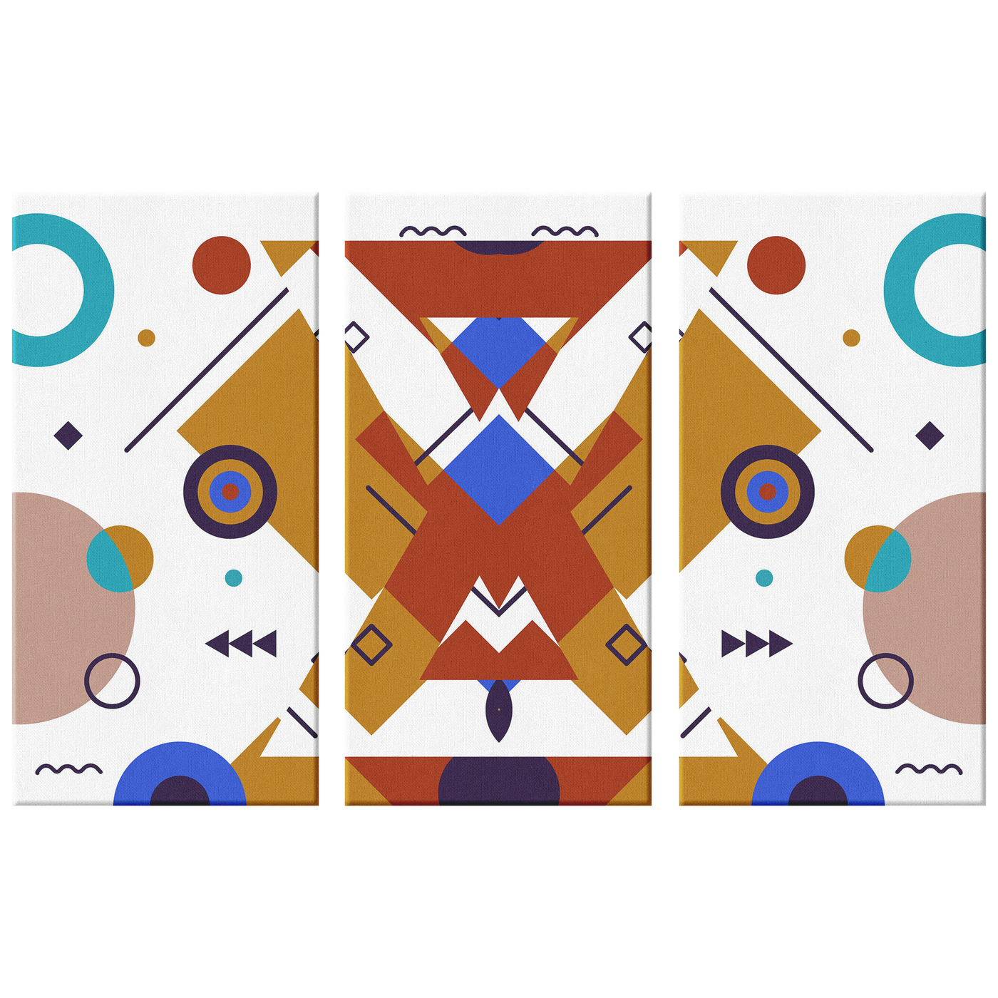 Colorful Geometric 533 Triptych