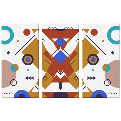 Colorful Geometric 533 Triptych