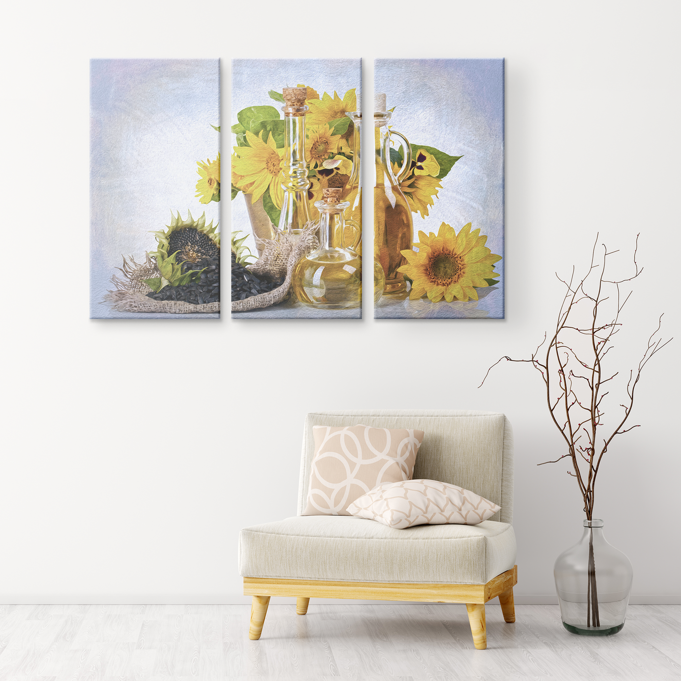 Sunflowers Seeds and Oil Triptych