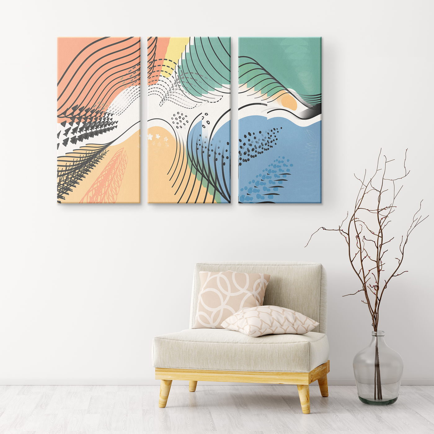Abstract Shapes 187 Triptych