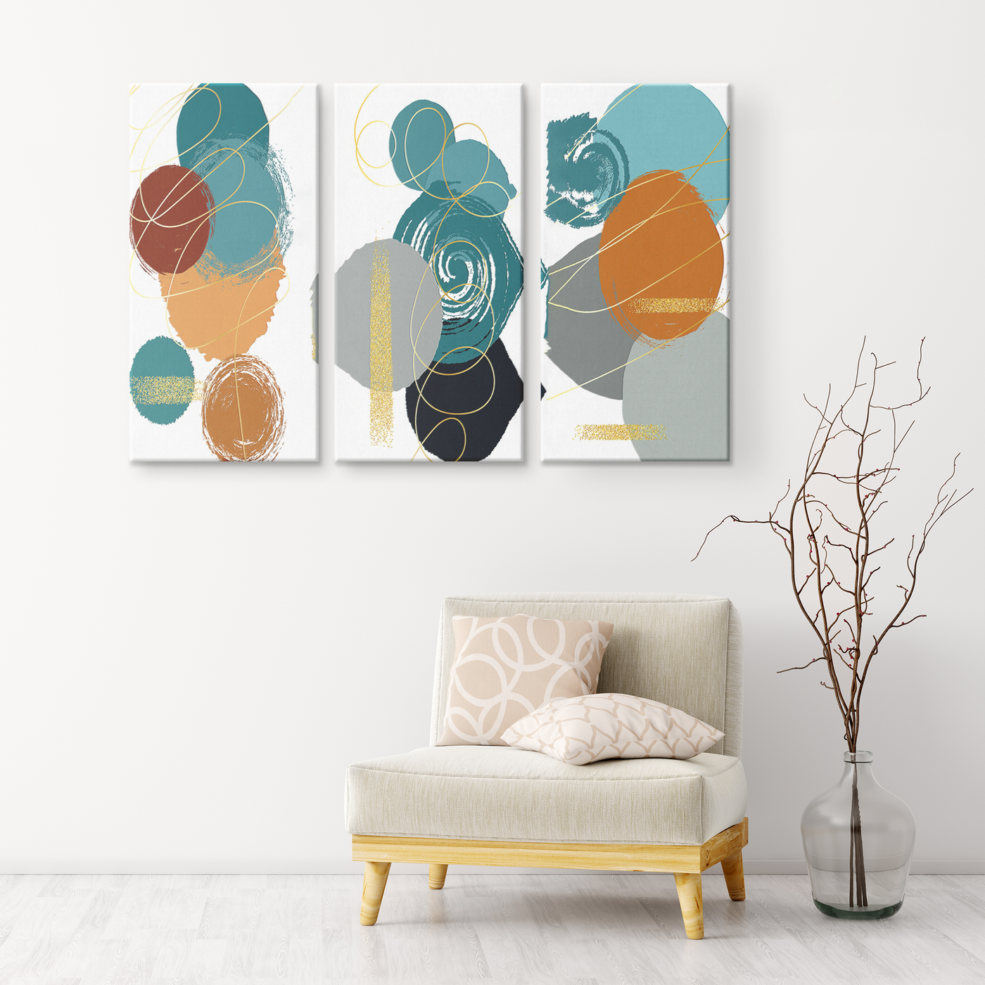 Abstract Shapes 121 Triptych