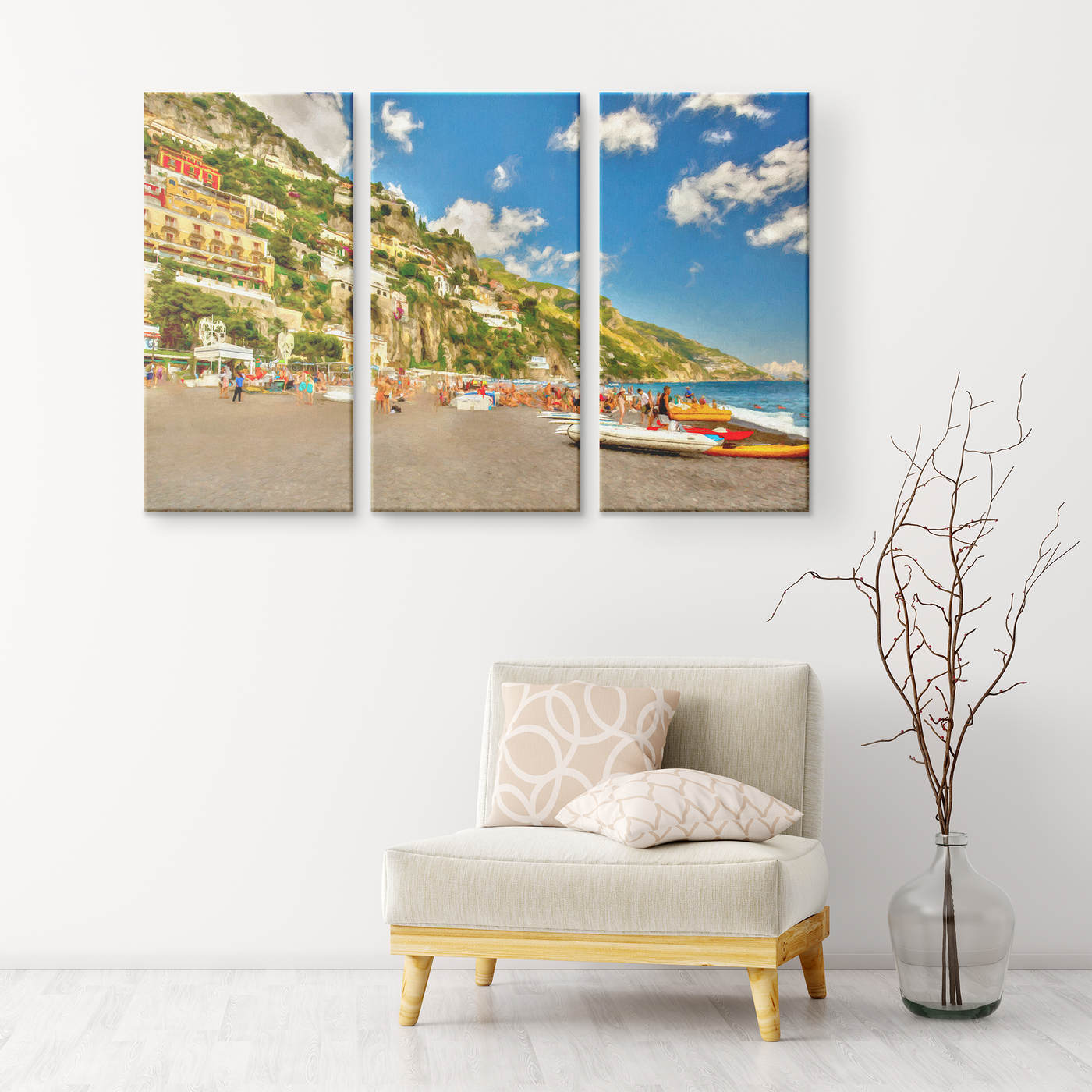 Positano Beach II Triptych