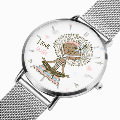 I Love Yoga - Fashion Ultra-thin Stainless Steel Quartz Watch (With Indicators)