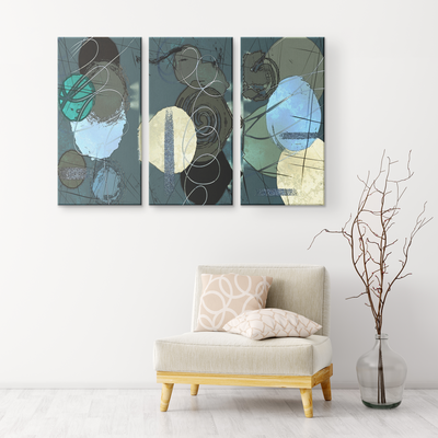 Abstract Shapes 120 Triptych