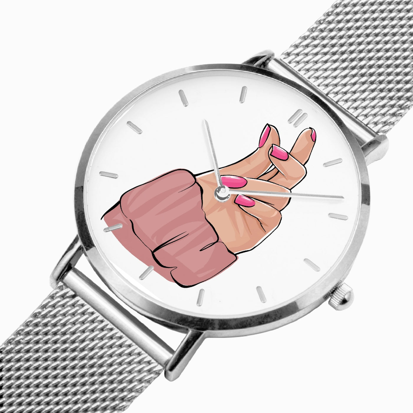 Perfect Nails - Fashion Ultra-thin Stainless Steel Quartz Watch (With Indicators)
