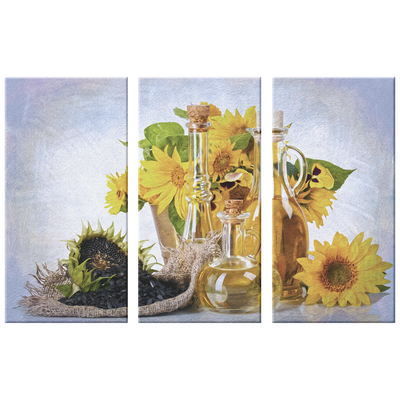 Sunflowers Seeds and Oil Triptych