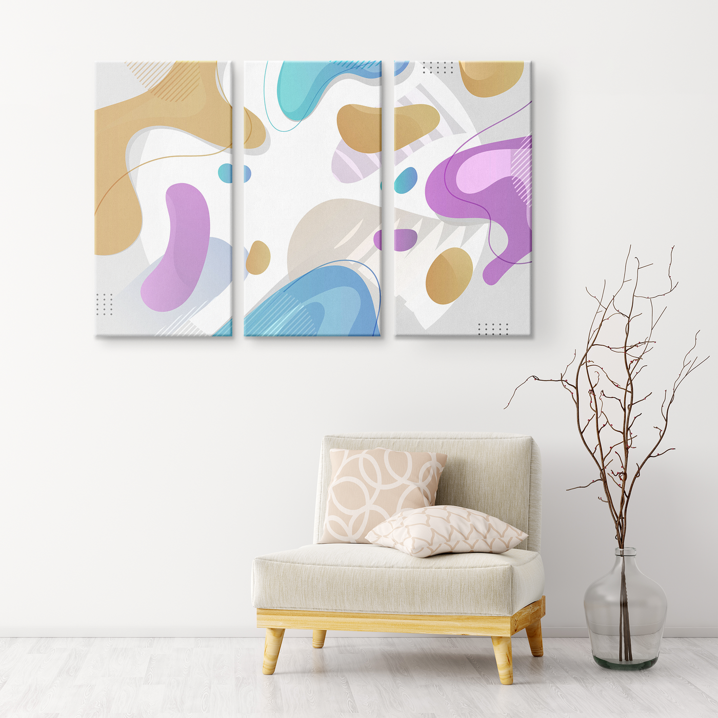 Colorful Abstract 354 Triptych