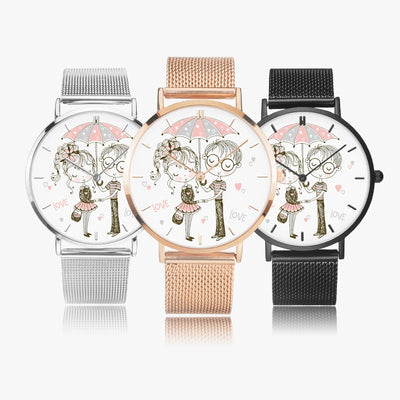 Love Love Love - Fashion Ultra-thin Stainless Steel Quartz Watch (With Indicators)