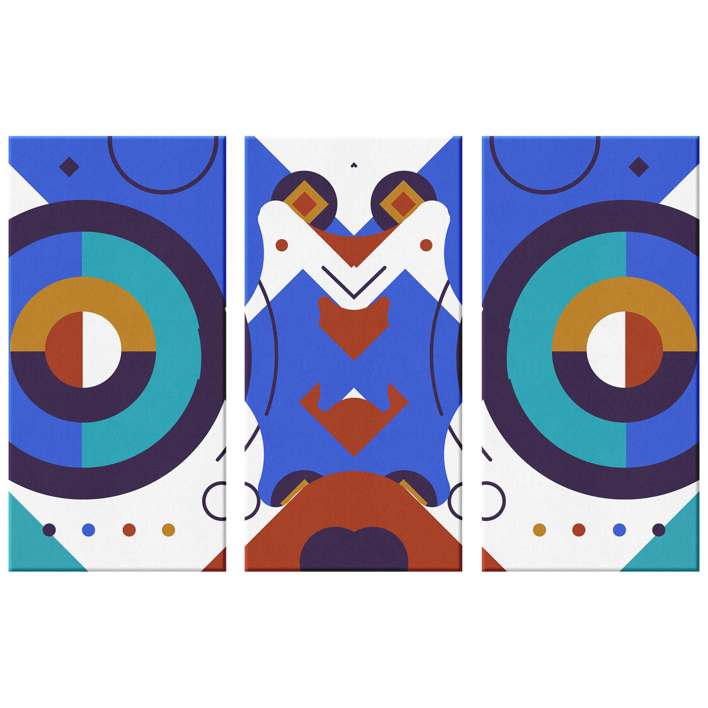Colorful Geometric 534 Triptych