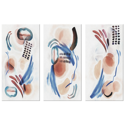 Watercolor Shapes 265 Triptych