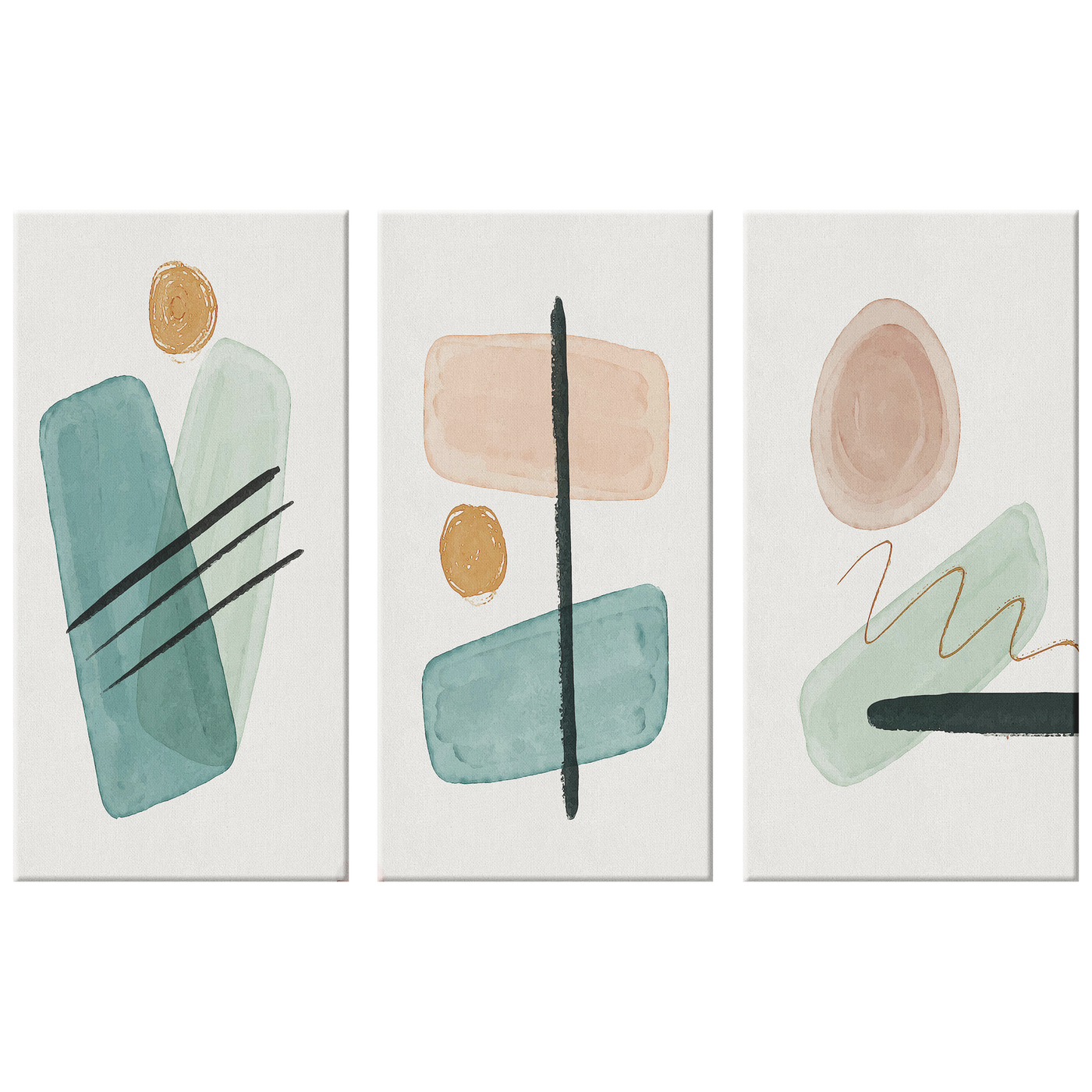Abstract Shapes 697 Triptych