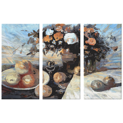 Apples, Flowers and Water II Triptych