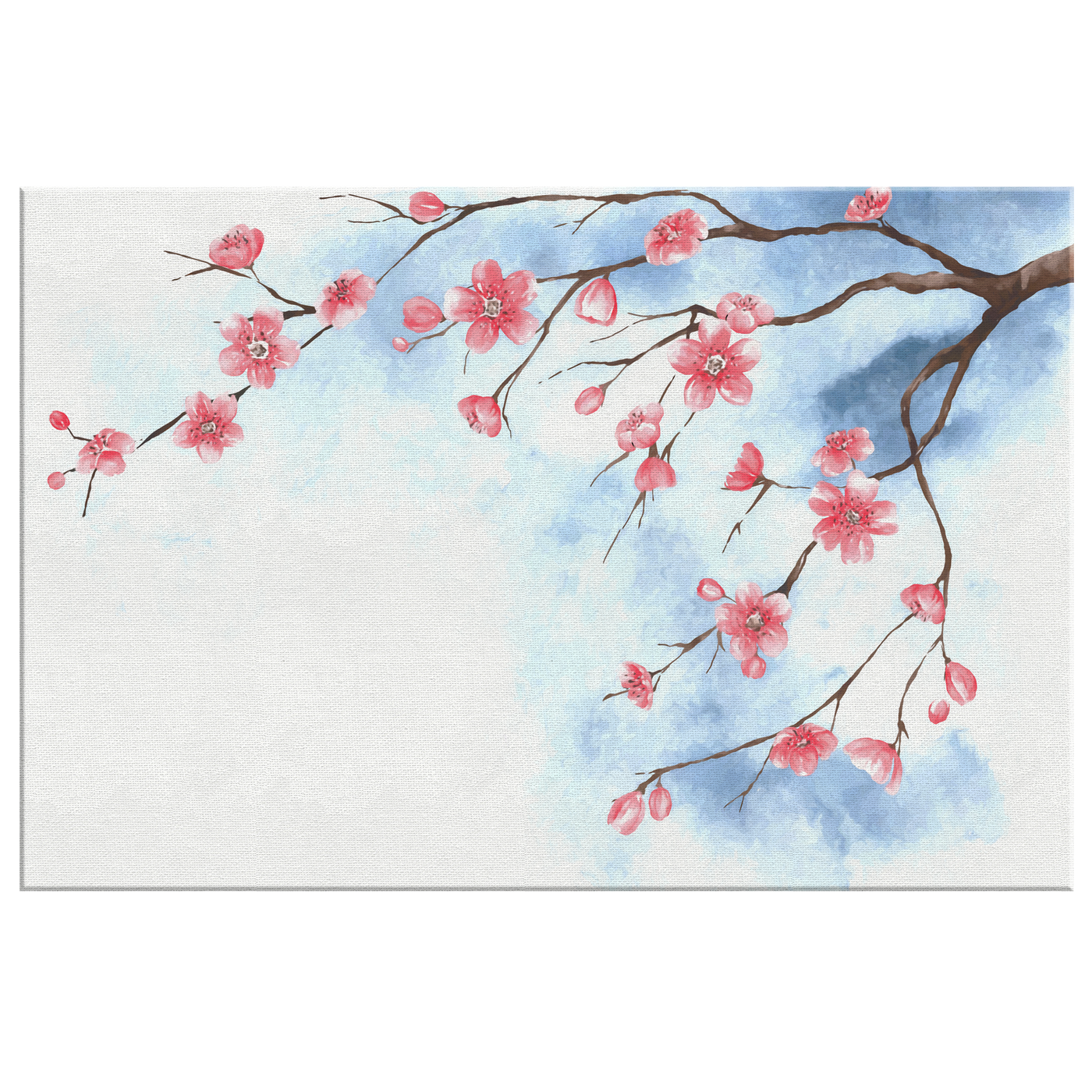 Watercolor Cherry Blossoms Canvas Wrap