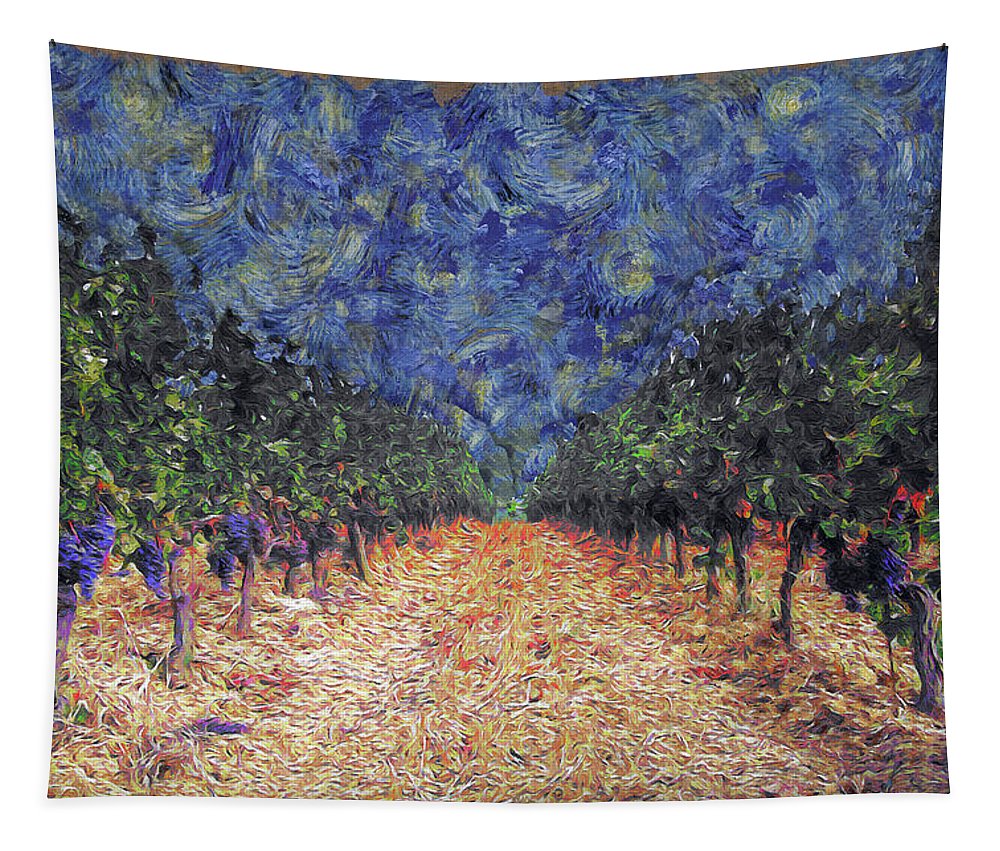 Starry Vineyard Night - Tapestry