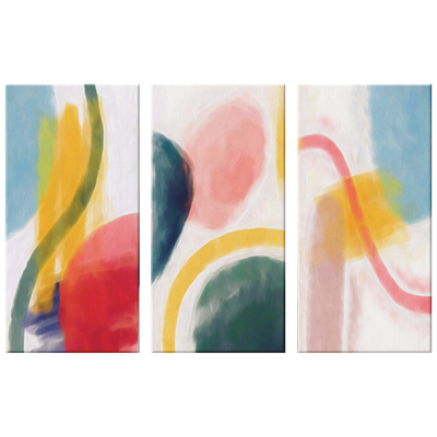 Watercolor Shapes 260 Triptych