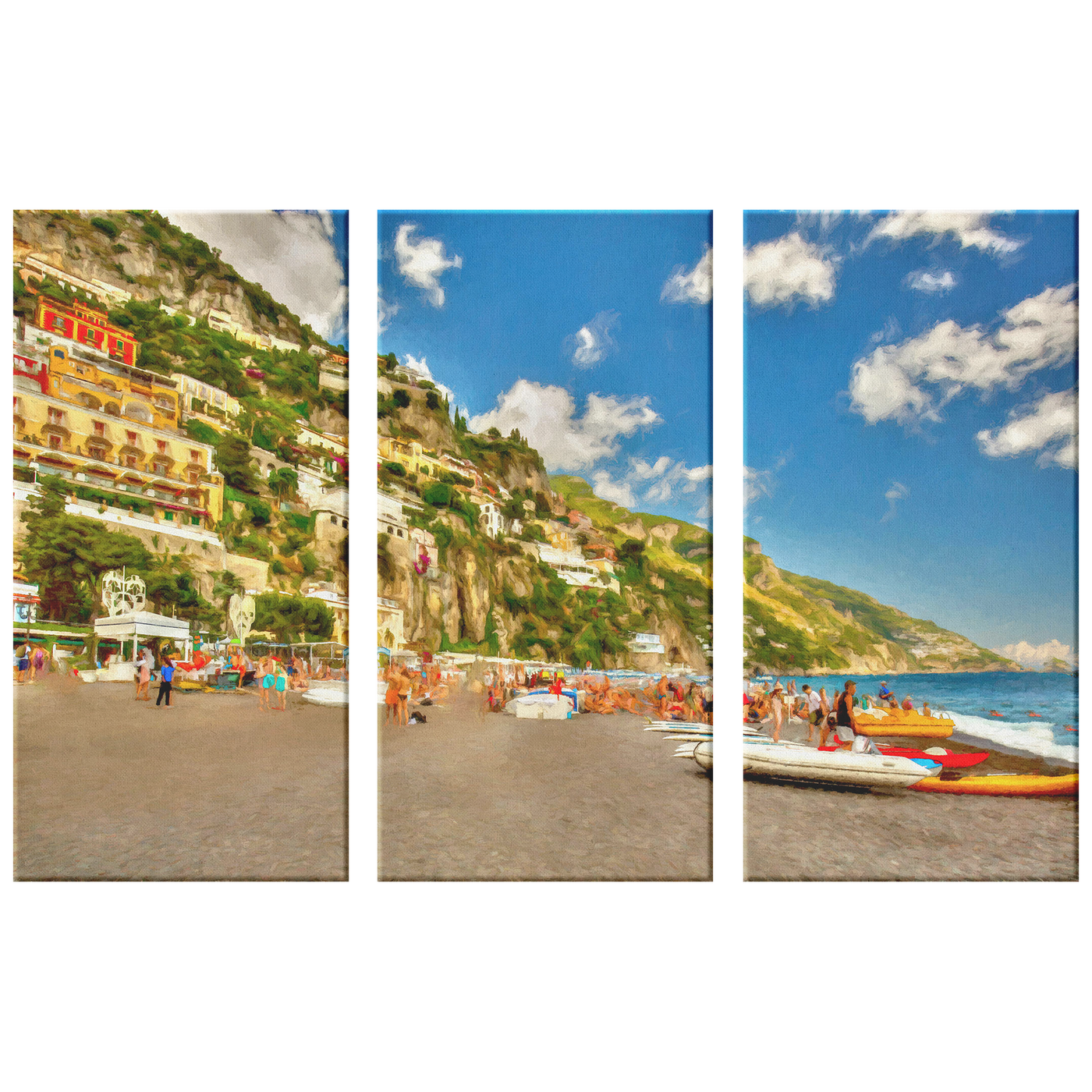 Positano Beach II Triptych