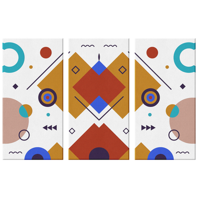 Colorful Geometric 531 Triptych