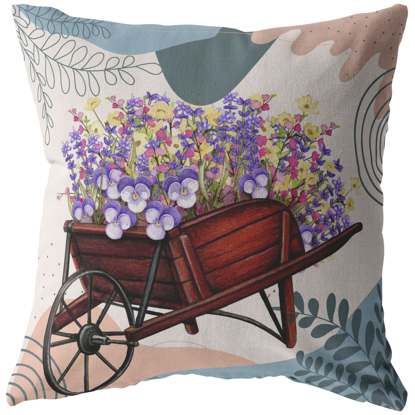 Wheelbarrow Garden Throw Pillow