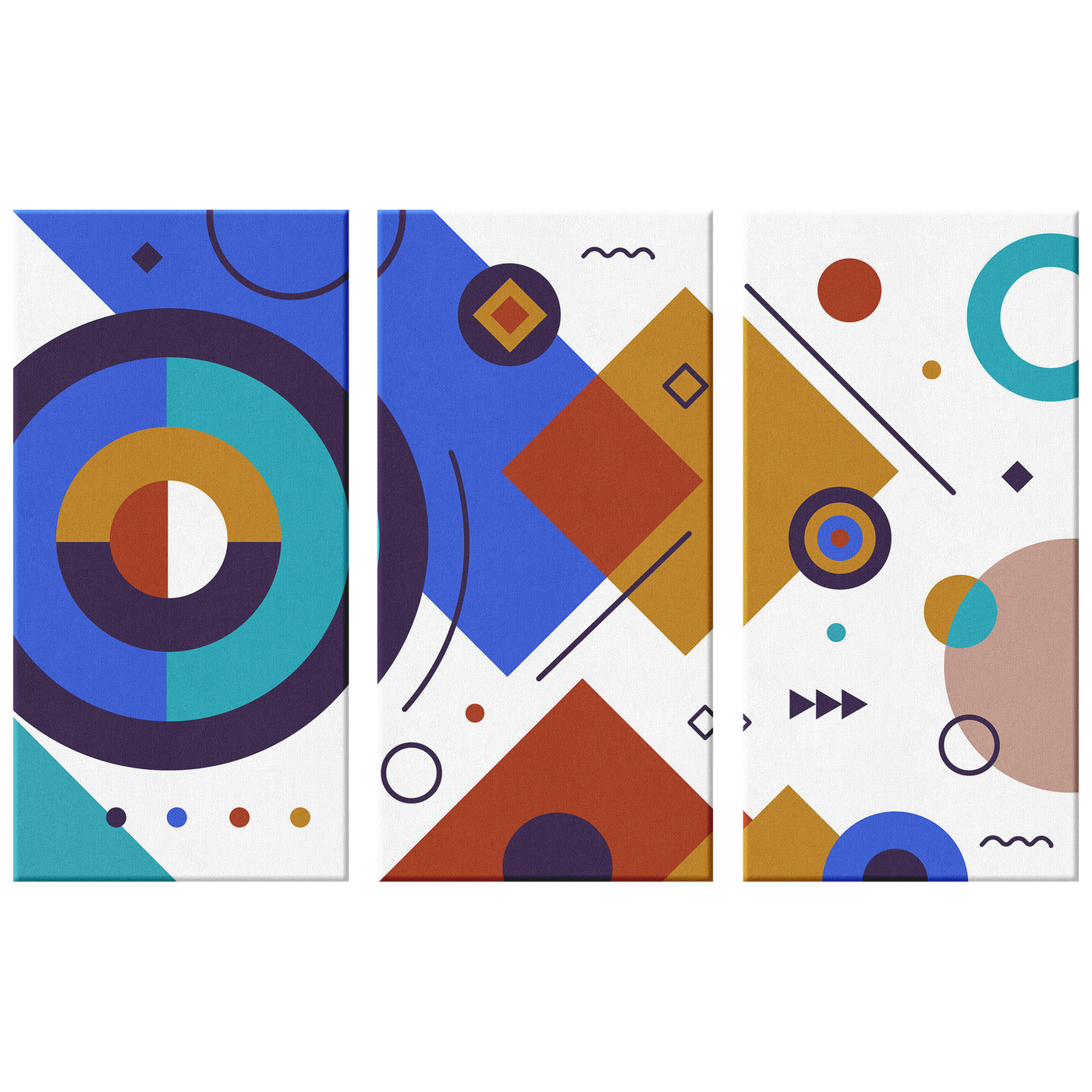 Colorful Geometric 530 Triptych