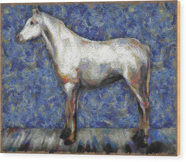 White Horse - Wood Print