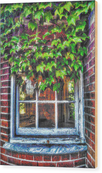 Window Ivy - Wood Print
