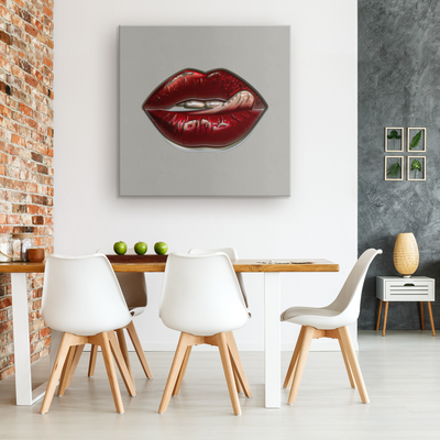 Hot Lips - Square Gallery Canvas Wrap